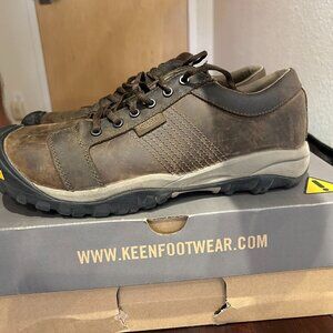 Keen Utility Mens La Conner Aluminum Toe Esd Brown Work Shoes 10.5D
